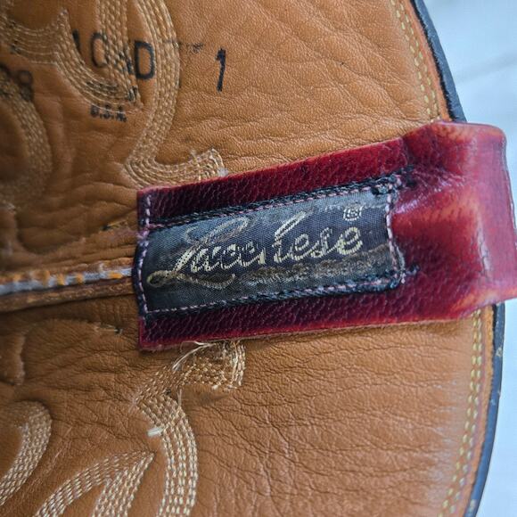 Lucchese Classic Size 10.5 D Full Quill Black Cherry Ostrich Boots Straight Heel main image 8